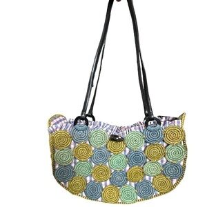 Annabell Ingall multicolored Raffia shoulder tote